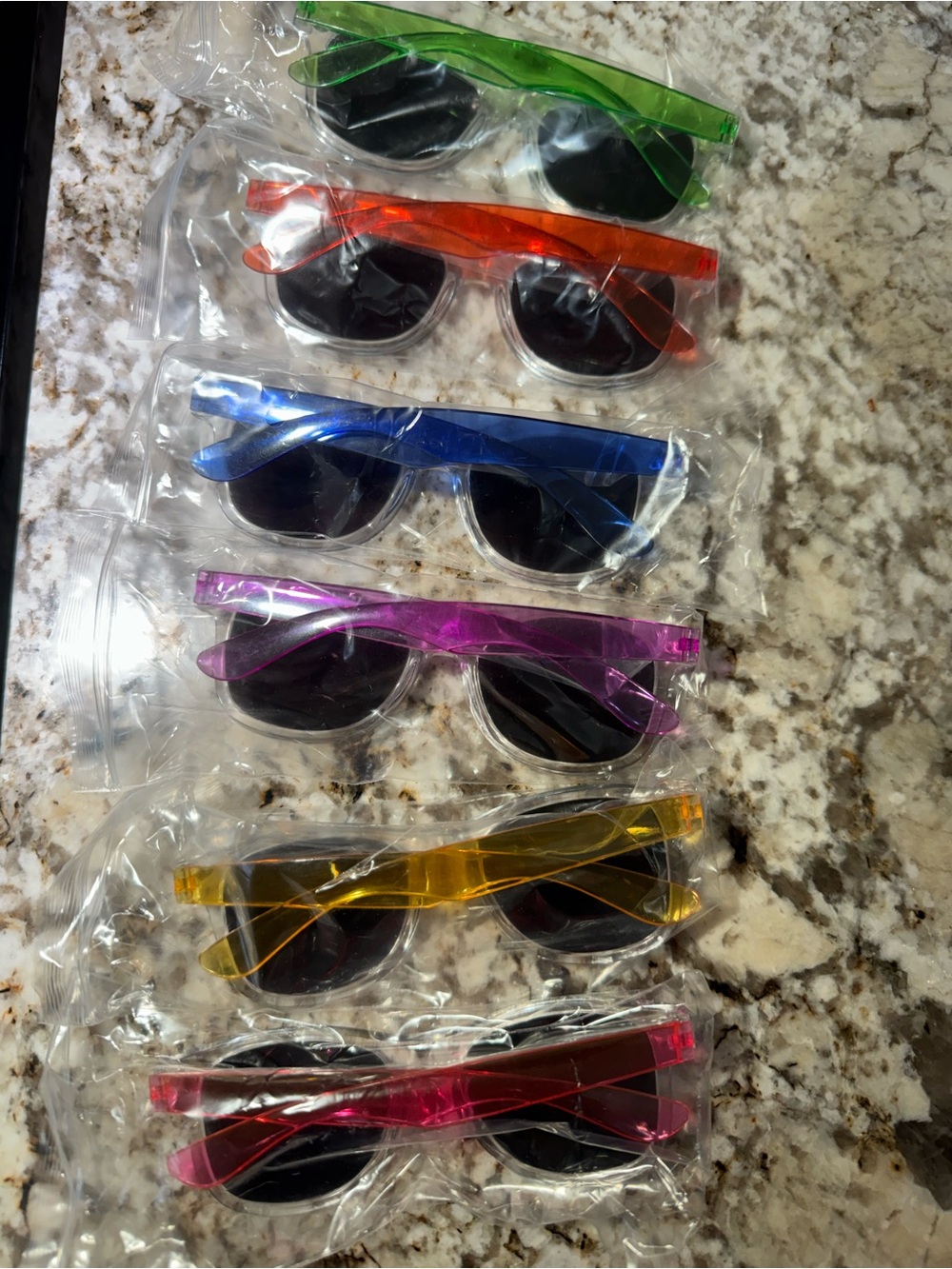 6 Kids Colorful Plastic Sunglasses Pack - Multi Color